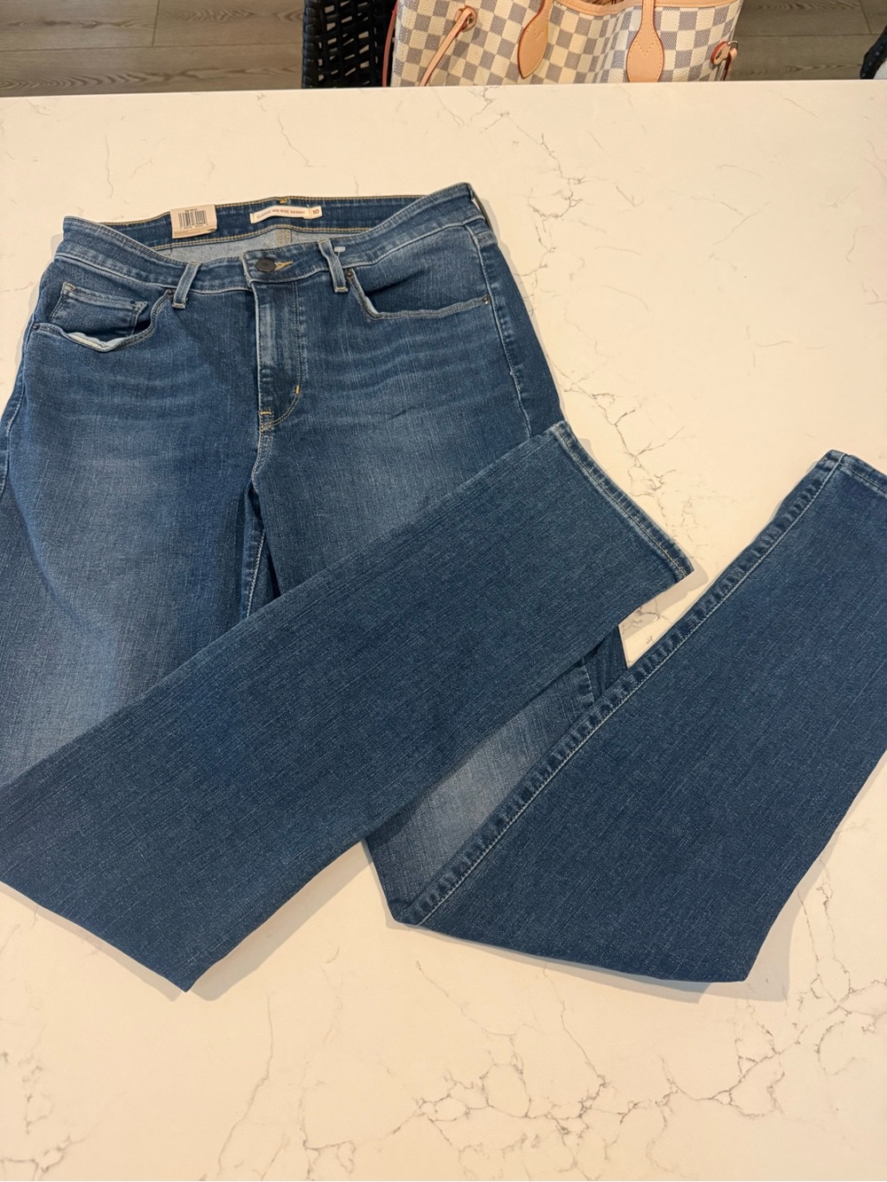 Classic Women's Blue Jeans - Comfortable Mid Wash Denim Size 10